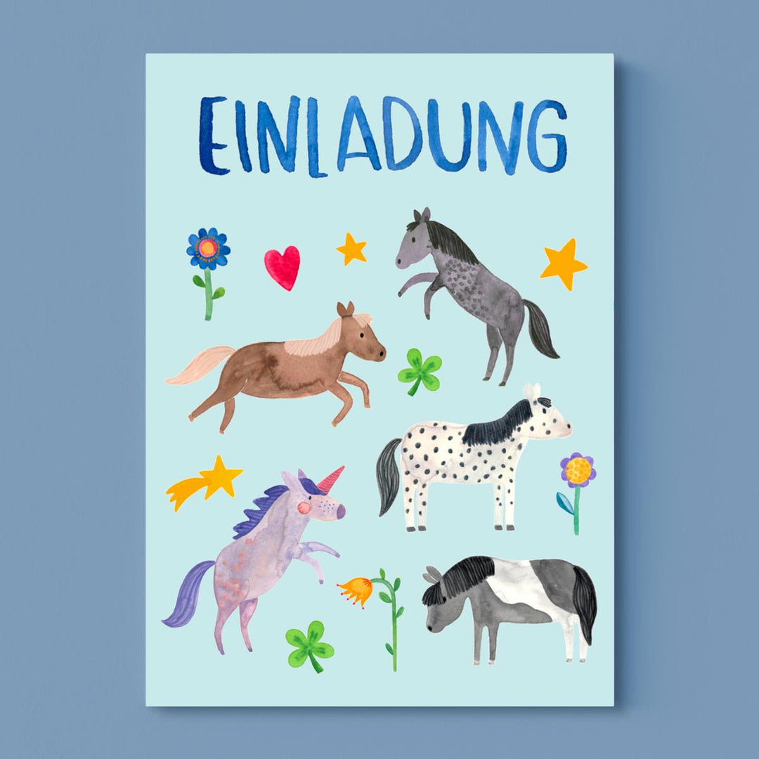 Einladungskarte *Pferde*