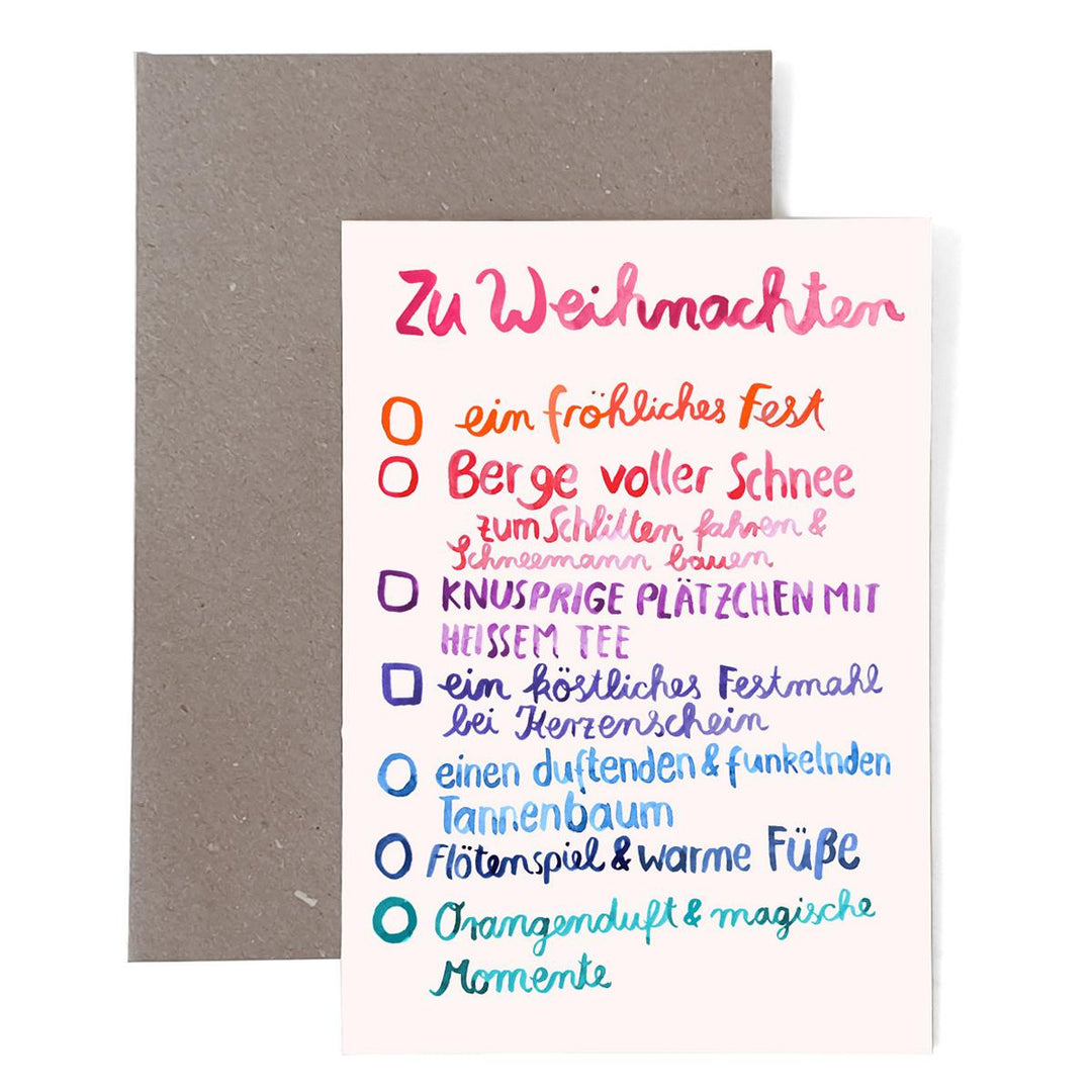 Weihnachtskarte *Wünsche* (Klappkarte)