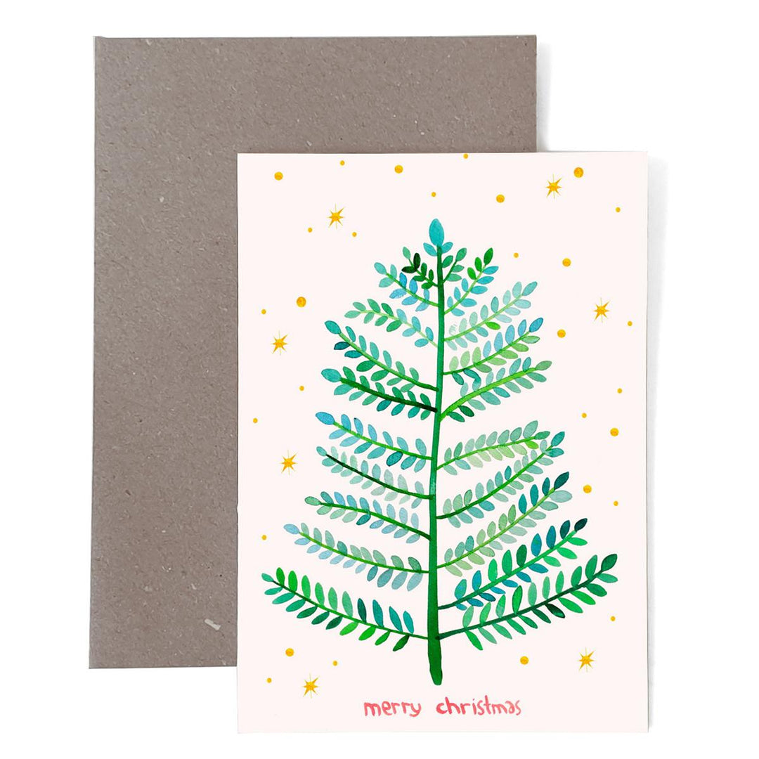 Weihnachtskarte *Tannenzweig* (Klappkarte)