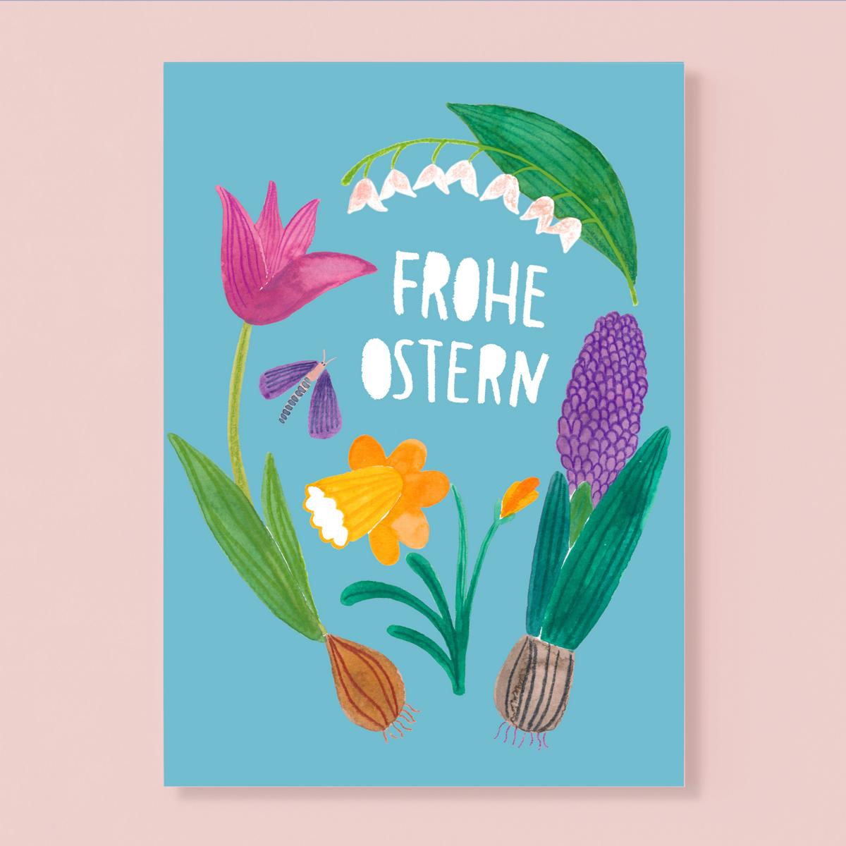 Postkarte *Frühlingsblumen* zu Ostern