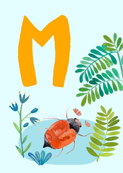 ABC Karte "M wie Maikäfer" (Tier ABC)