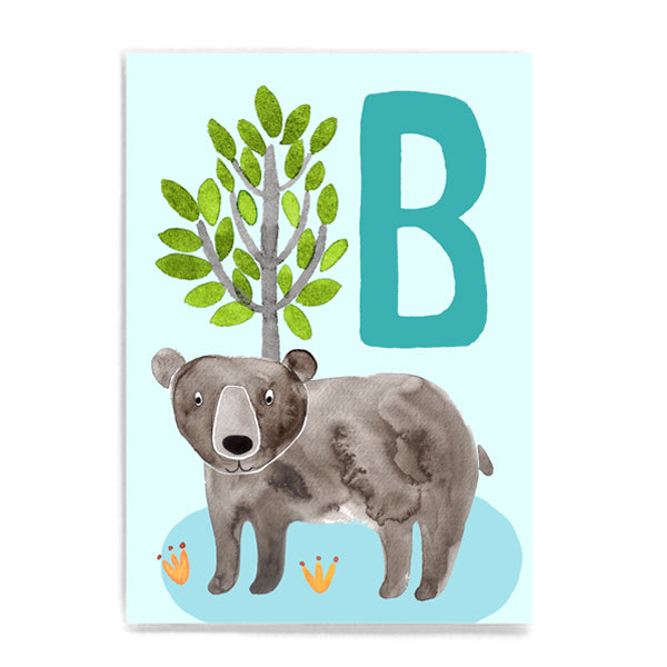 ABC Karte "B wie Bär (Tier ABC)