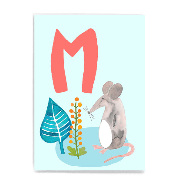 ABC Karte "M wie Maus“ (Tier ABC)